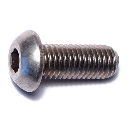Midwest Fastener M10-1.50 Socket Head Cap Screw, Button, Plain Stainless Steel, 25 mm Length, 4 PK 75591